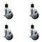 Service Caster 4'' Thermoplastic Rubber Swivel 1-7/8'' Expanding Stem Caster Set with Brake, 4PK SCC-EX20S414-TPRB-TLB-178-4 - alternate 1